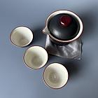 Дорожный набор гайвань + 3 пиалы, в оранжевом чехле, фото 3