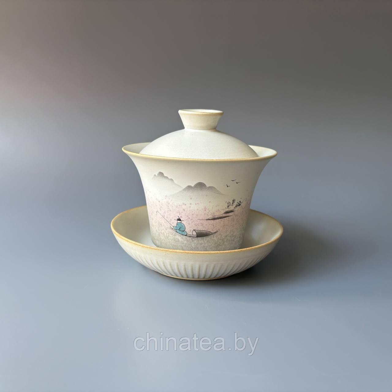 Гайвань с пейзажем кремовая, 180 мл