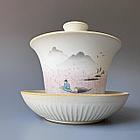 Гайвань с пейзажем кремовая, 180 мл, фото 4