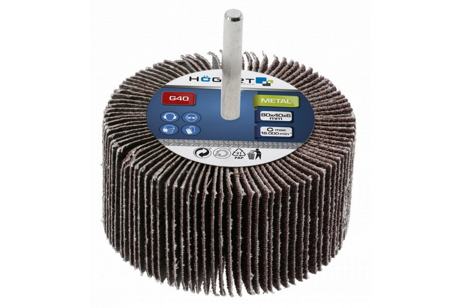 Круг шлифовальный лепестковый на шпильке 80x40x6 G80 - HT8D022