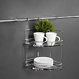 Корзина (полка) угловая двойная на трубу d16 мм, фото 3