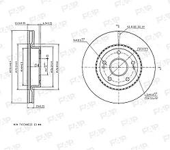 Диск тормозной передний Geely Emgrand SS11 (торм. система APG)