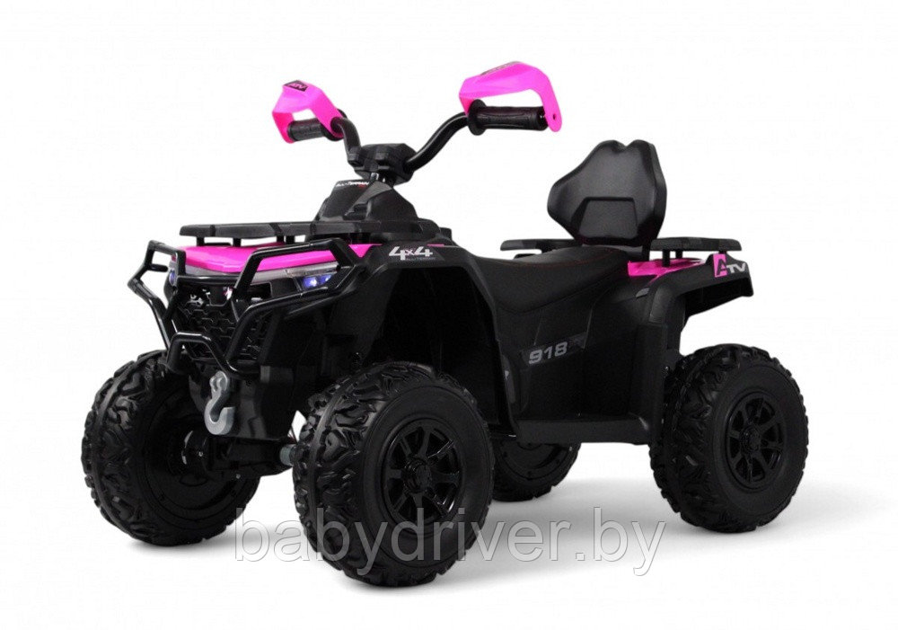 Детский электроквадроцикл RiverToys E009EE (розовый) Полноприводный