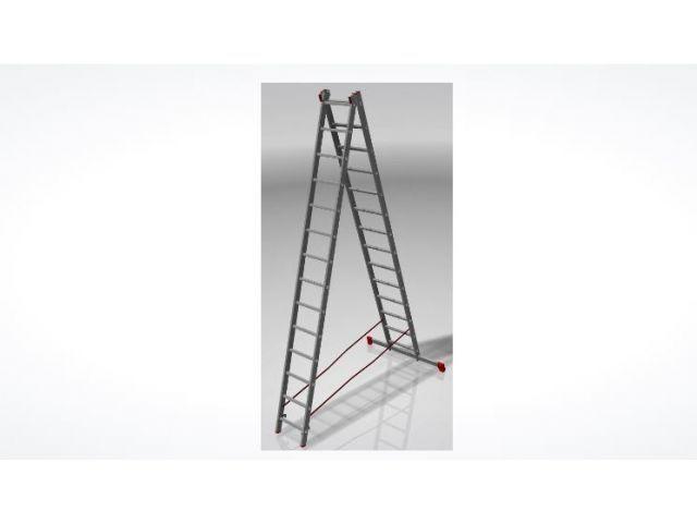 Лестница алюм. 2-х секц. 358/666/380см 2х14 ступ., 16кг  NV3220 Новая Высота