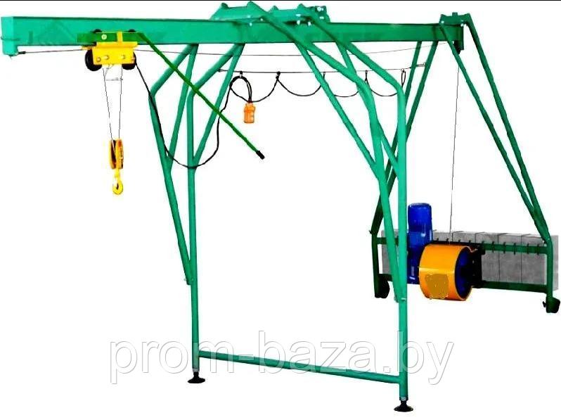 Кран в окно (подъемник) строительный Умелец, г/п 320 кг, Н=75м, в комплекте с противовесами