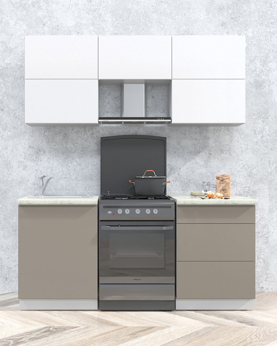 Кухня Матте 1.2Б Белый - Луна