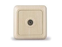 Розетка 1-ая телевизионная (открытая) сосна, Олимп, UNIVersal