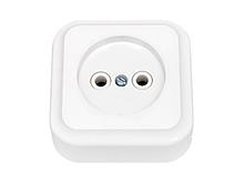 Розетка 1-ая (открытая, б/з) белая, Пралеска, Bylectrica