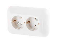 Розетка 2-ая (скрытая, с/з) белая, Эконом, Юпитер