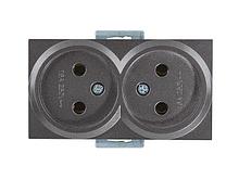 Розетка 2-ая (скрытая, б/з) дымчатая, RITA, MUTLUSAN