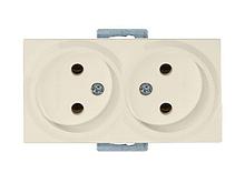 Розетка 2-ая (скрытая, б/з, керамика) кремовая, RITA, MUTLUSAN