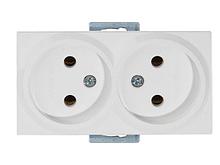 Розетка 2-ая (скрытая, б/з, керамика, без рамки) белая, RITA, MUTLUSAN