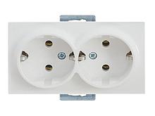 Розетка 2-ая (скрытая, с/з) белая, RITA, MUTLUSAN