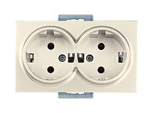 Розетка 2-ая (скрытая,с/з, керамика) кремовая, DARIA, MUTLUSAN