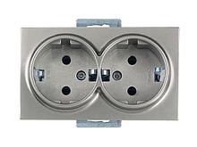 Розетка 2-ая (скрытая, с/з, керамика) титан, DARIA, MUTLUSAN