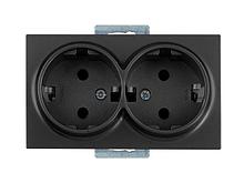 Розетка 2-ая (скрытая,с/з, керамика) дымчатая, DARIA, MUTLUSAN