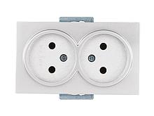 Розетка 2-ая (скрытая, б/з, керамика, без рамки) белая, DARIA, MUTLUSAN