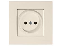 Розетка 1-ая (скрытая, б/з) кремовая, RITA, MUTLUSAN