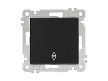 Выключатель проходной 1-клав. (скрытый, без рамки, пруж. зажим) черная, RITA, MUTLUSAN