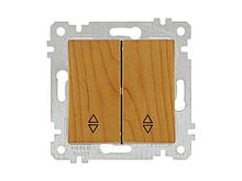 Выключатель проходной 2-клав. (скрытый, без рамки, винт. зажим) дуб, RITA, MUTLUSAN