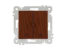 Выключатель проходной 2-клав. (скрытый, без рамки, винт. зажим) орех, RITA, MUTLUSAN