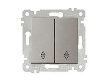Выключатель проходной 2-клав. (скрытый, без рамки, винт. зажим) титан, RITA, MUTLUSAN