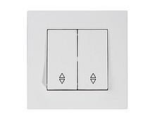 Выключатель проходной 2-клав. (скрытый, винт. зажим) белый, RITA, MUTLUSAN