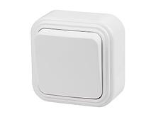 Выключатель 1 клав. (открытый, до 6А) белый, Стандарт, Юпитер