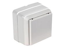 Розетка 1-ая (открытая, с/з, с крышкой, керамика) белая, BRON, MUTLUSAN