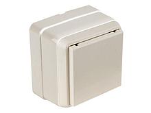 Розетка 1-ая (открытая, с/з, с крышкой) кремовая, BRON, MUTLUSAN