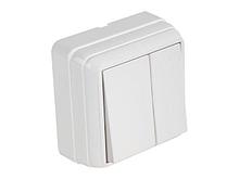 Выключатель 2-клав. (открытый) белый, BRON, MUTLUSAN