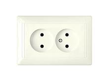 Розетка 2-ая (скрытая, б/з) бежевый, Стиль, BYLECTRICA