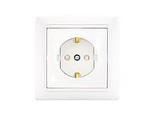 Розетка 1-ая (скрытая, с/з, з/ш) белая, Стиль, Bylectrica