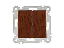 Выключатель 2-клав. (скрытый, без рамки, винт. зажим) орех, RITA, MUTLUSAN