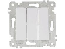 Выключатель 3-клав. (скрытый, без рамки, винт. зажим) белый, RITA, MUTLUSAN