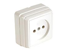 Розетка 1-ая (открытая, б/з, керамика) кремовая, BRON, MUTLUSAN