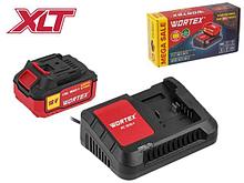 Набор аккумулятор 4 А*ч и зарядное устройство 1х2 А WORTEX ALL1 XLT в кор. SET