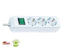 Удлинитель 5м (3 роз., 3.3кВт, с/з, выкл., ПВС) белый Brennenstuhl Eco-Line