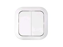 Выключатель 2 клав. (cкрытый, 6А) белый, Гармония, BYLECTRICA