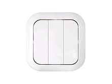 Выключатель 3 клав. (cкрытый, 6А) белый, Гармония,  BYLECTRICA