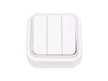 Выключатель 3 клав. (открытый, 6А) белый, Пралеска, BYLECTRICA