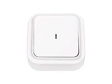 Выключатель 1 клав. (открытый, 10А) со световой индикацией, белый, Пралеска, BYLECTRICA