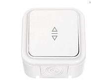 Выключатель 1 клав. (открытый, 10А, брызг. защ.) белый, Пралеска Аква, BYLECTRICA