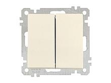 Выключатель 2-клав. (скрытый, без рамки, винт. зажим) кремовый, DARIA, MUTLUSAN