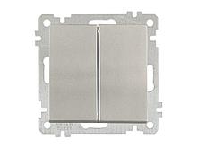 Выключатель 2-клав. (скрытый, без рамки, винт. зажим) титан, DARIA, MUTLUSAN