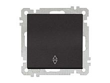Выключатель проходной 1-клав. (скрытый, без рамки, винт. зажим) черный, DARIA, MUTLUSAN