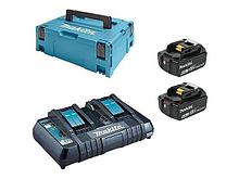 Комплект аккумулятор LXT 18.0 В BL1860B 2 шт. + зарядное устройство DC18RD + кейс MAKPAC тип 3