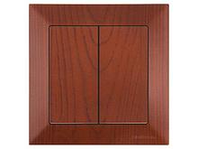 Выключатель 2-клав. (скрытый, пруж. зажим) вишня, DARIA, MUTLUSAN