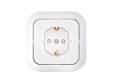 Розетка 1-ая (скрытая, с/з, со шторками) белая, Гармония, Bylectrica