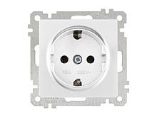 Розетка 1-ая (скрытая, с/з) белая, ELITRA, MUTLUSAN